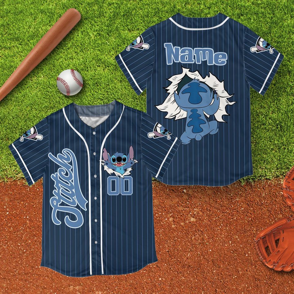 Custom Disney Lilo and Stitch Jersey, Stitch Baseball Jersey