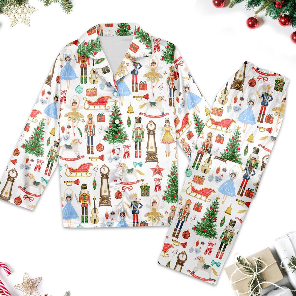 Nutcracker Christmas Pajamas Set, Nutcracker Ballet Xmas Holiday Party, Nutcracker Pajamas Gift