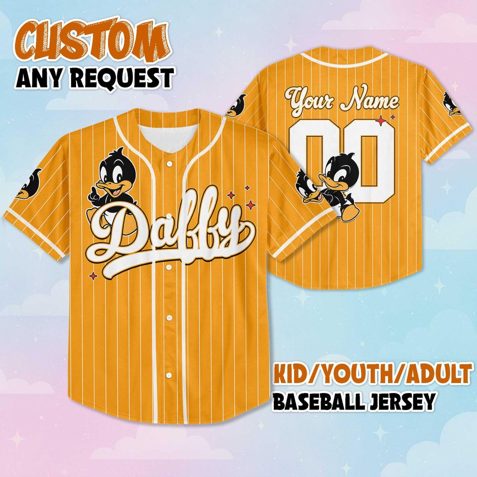 Personalized Daffy Duck Baseball Jersey, Custom Looney Tunes Jersey Shirt, Custom Family Outfit