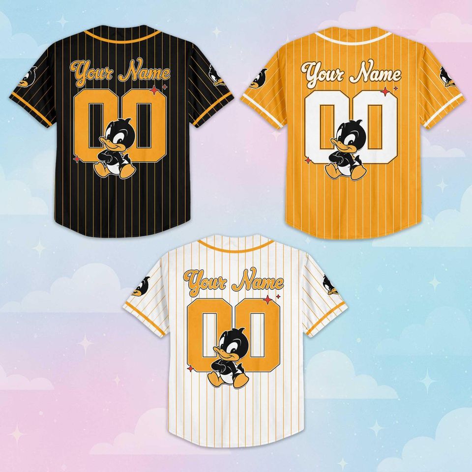 Personalized Daffy Duck Baseball Jersey, Custom Looney Tunes Jersey Shirt, Custom Family Outfit