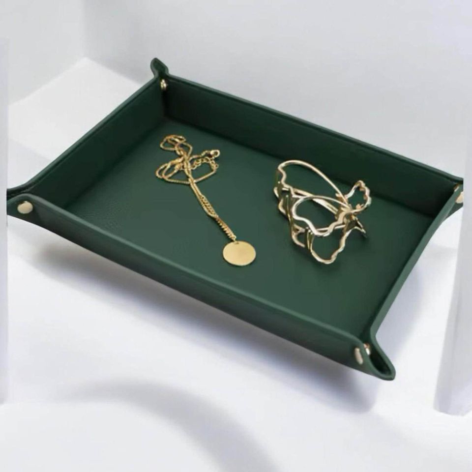 Personalized Leather Valet Tray  Custom Initials Monogram  Catchall Tray