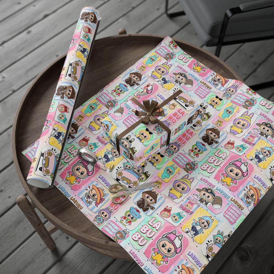 Labubu Design Cutecore Wrapping Paper for Gift and Holiday Packaging