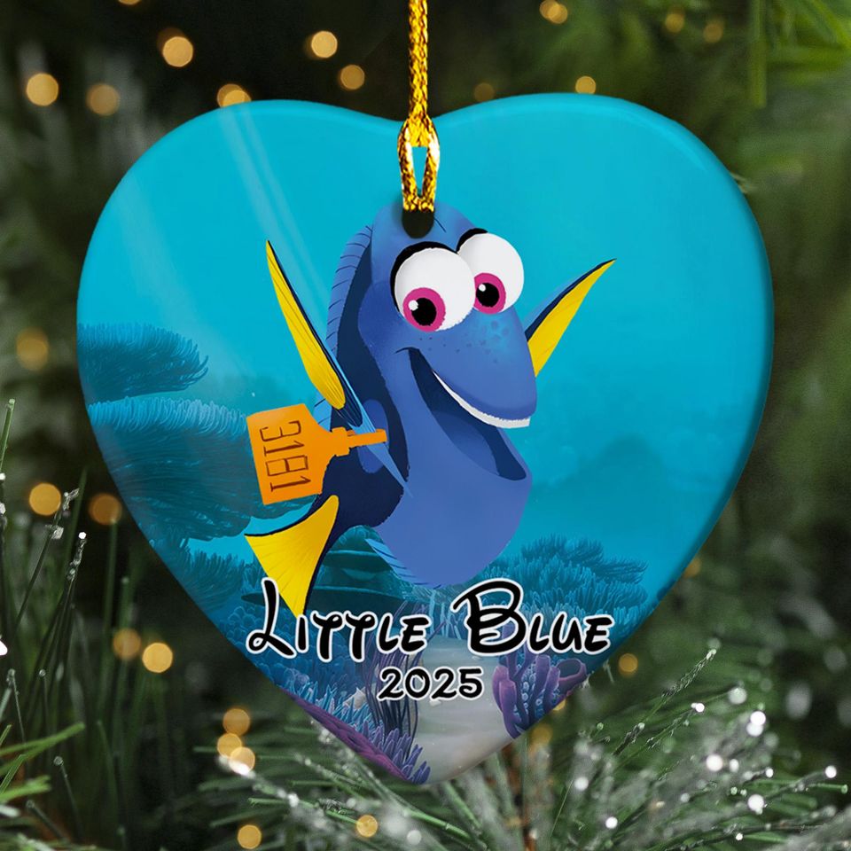 Personalized Ornament Blue Dory Fish Character, Fish With Short-Term Memory Xmas Ornament