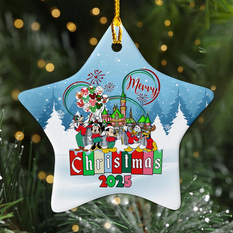 Personalized Disney Magic Castle Anniversary Christmas Ornament