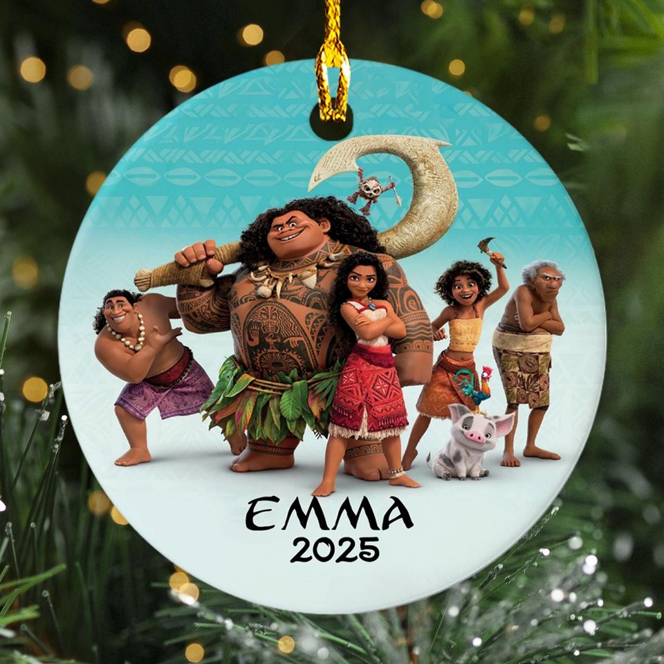 Personalized Moana 2 Character Christmas Ornament
