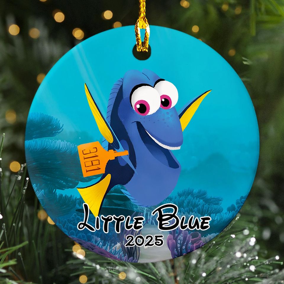 Personalized Ornament Blue Dory Fish Character, Fish With Short-Term Memory Xmas Ornament