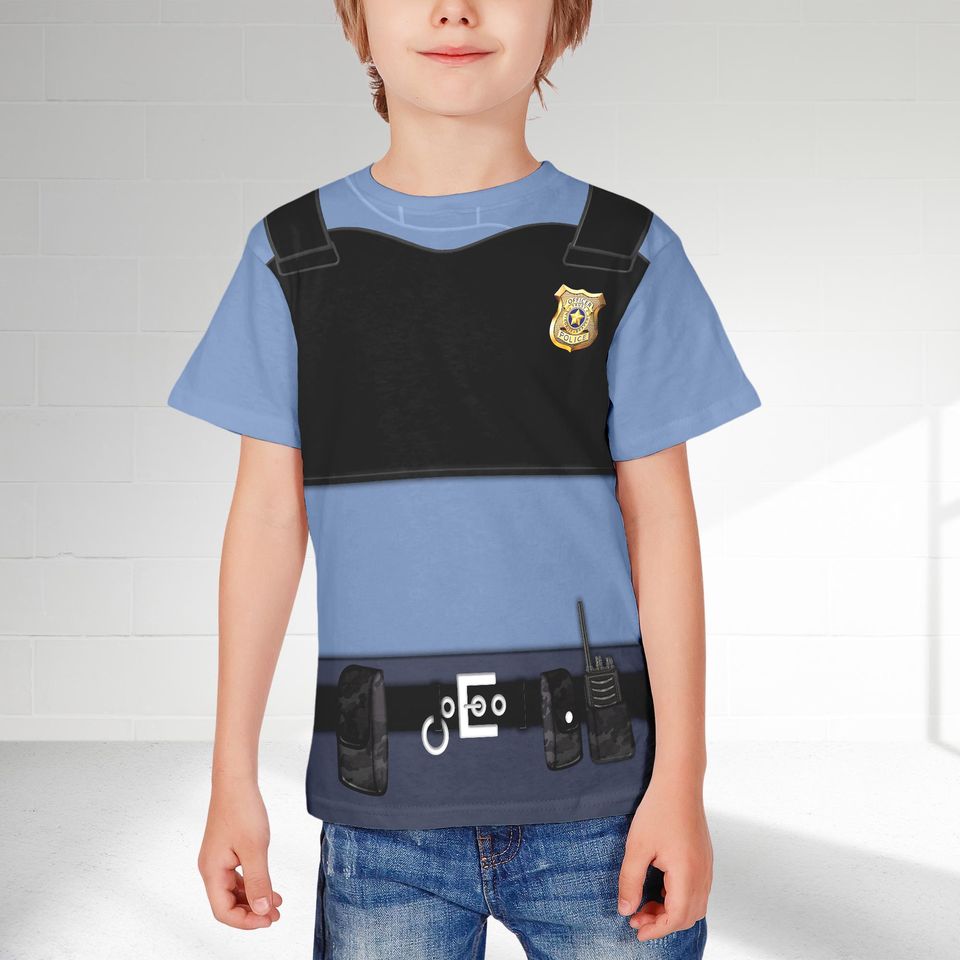 Police Rabbit Halloween Costume 3D Shirt, Policewoman Cosplay Costume For Halloween