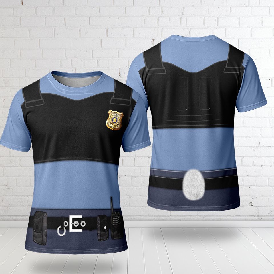Police Rabbit Halloween Costume 3D Shirt, Policewoman Cosplay Costume For Halloween