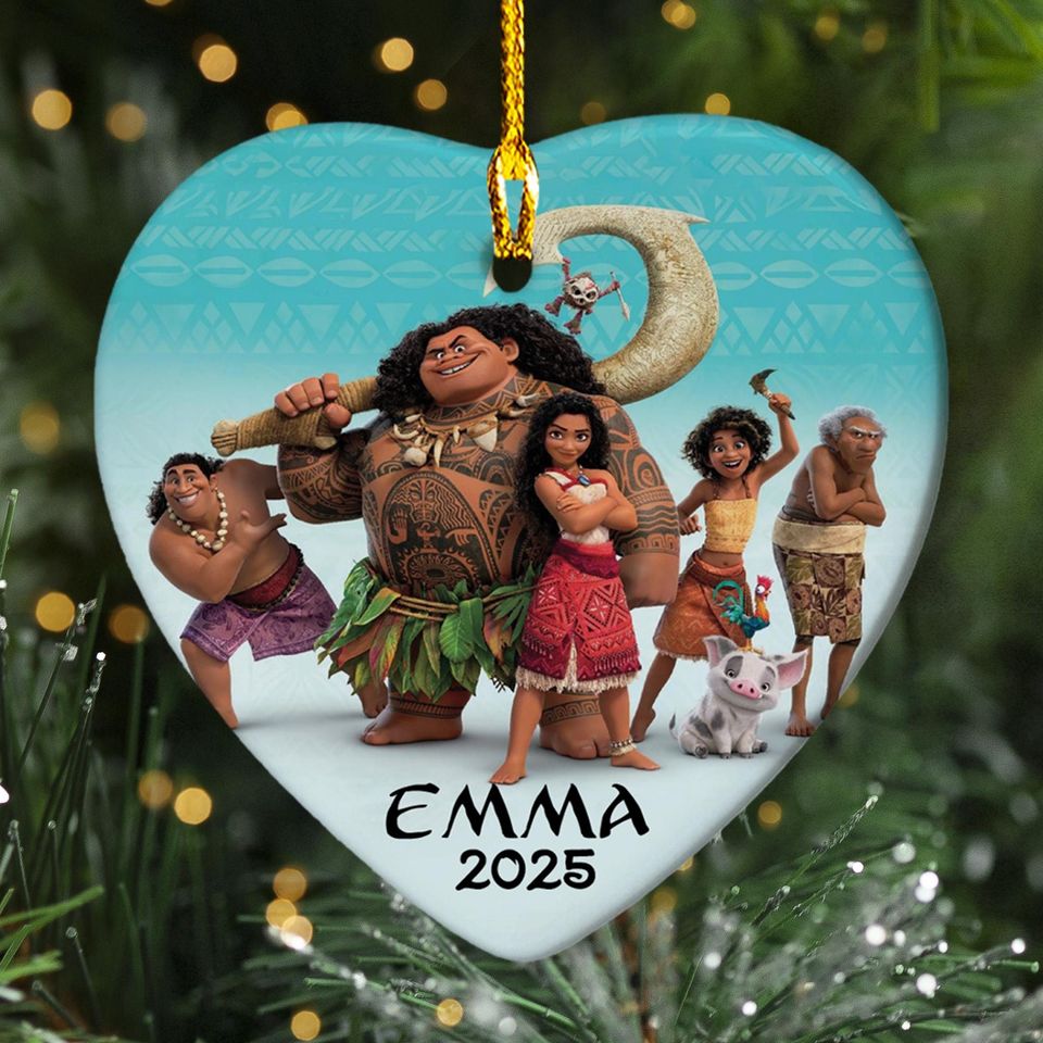 Personalized Moana 2 Character Christmas Ornament
