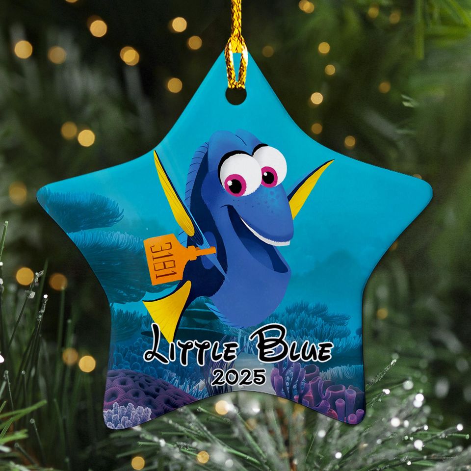 Personalized Ornament Blue Dory Fish Character, Fish With Short-Term Memory Xmas Ornament