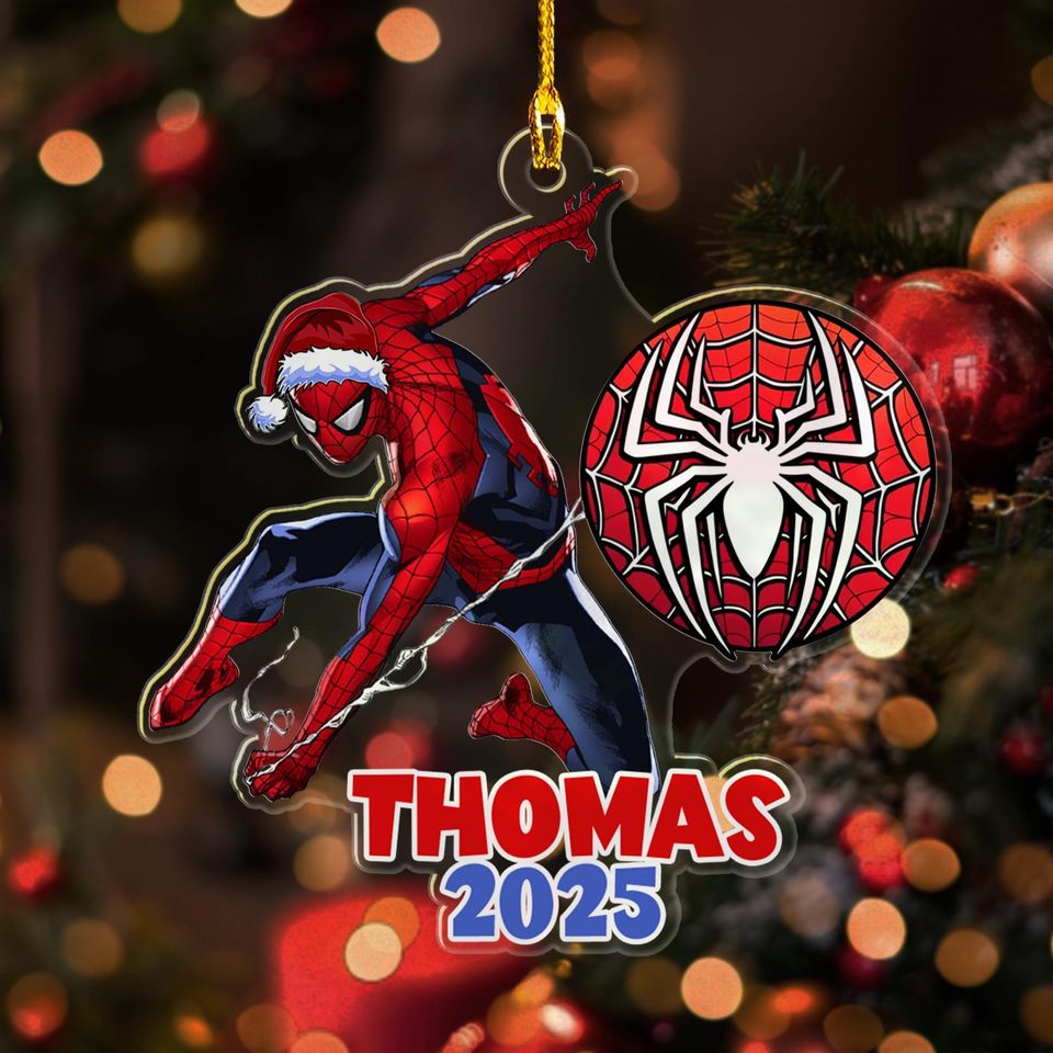 Personalized Spider-Man Christmas Ornament, Spider Hero Customized 2025 Christmas