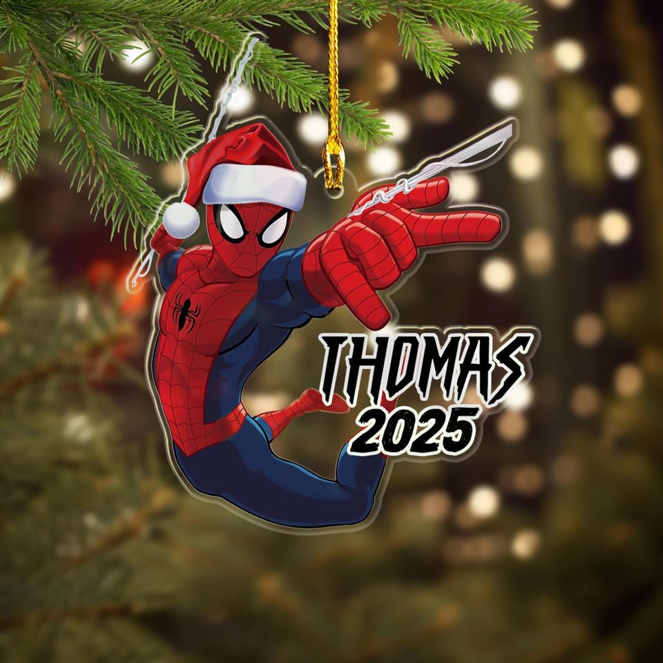 Personalized Spider-Man Christmas Ornament, Spider Christmas Tree Decor