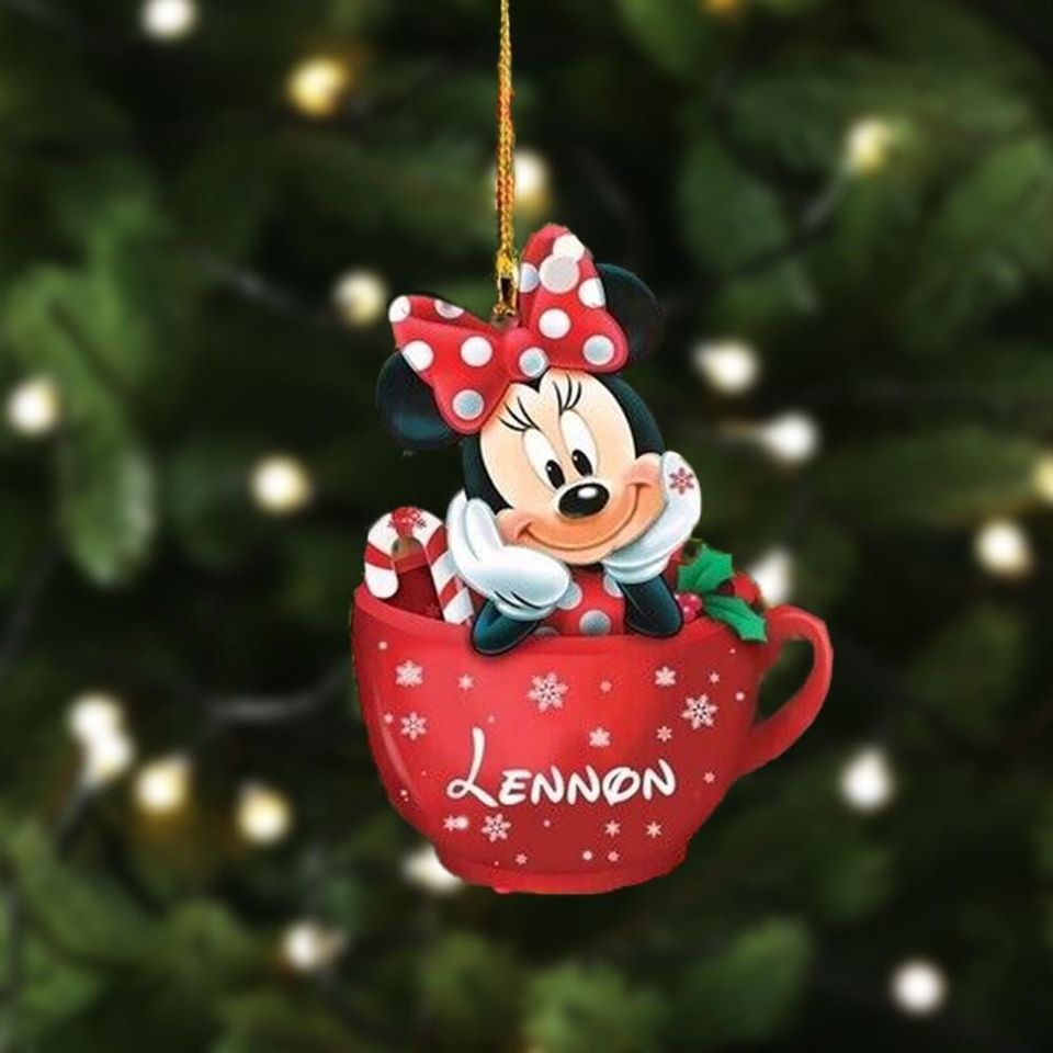 Personalized Mouse Tea Cup Christmas Ornament