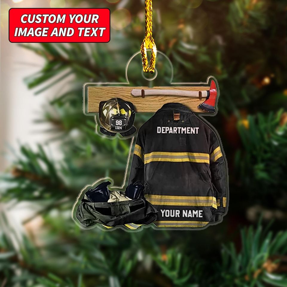 Personalized Firefighter Uniform Ornament 2025