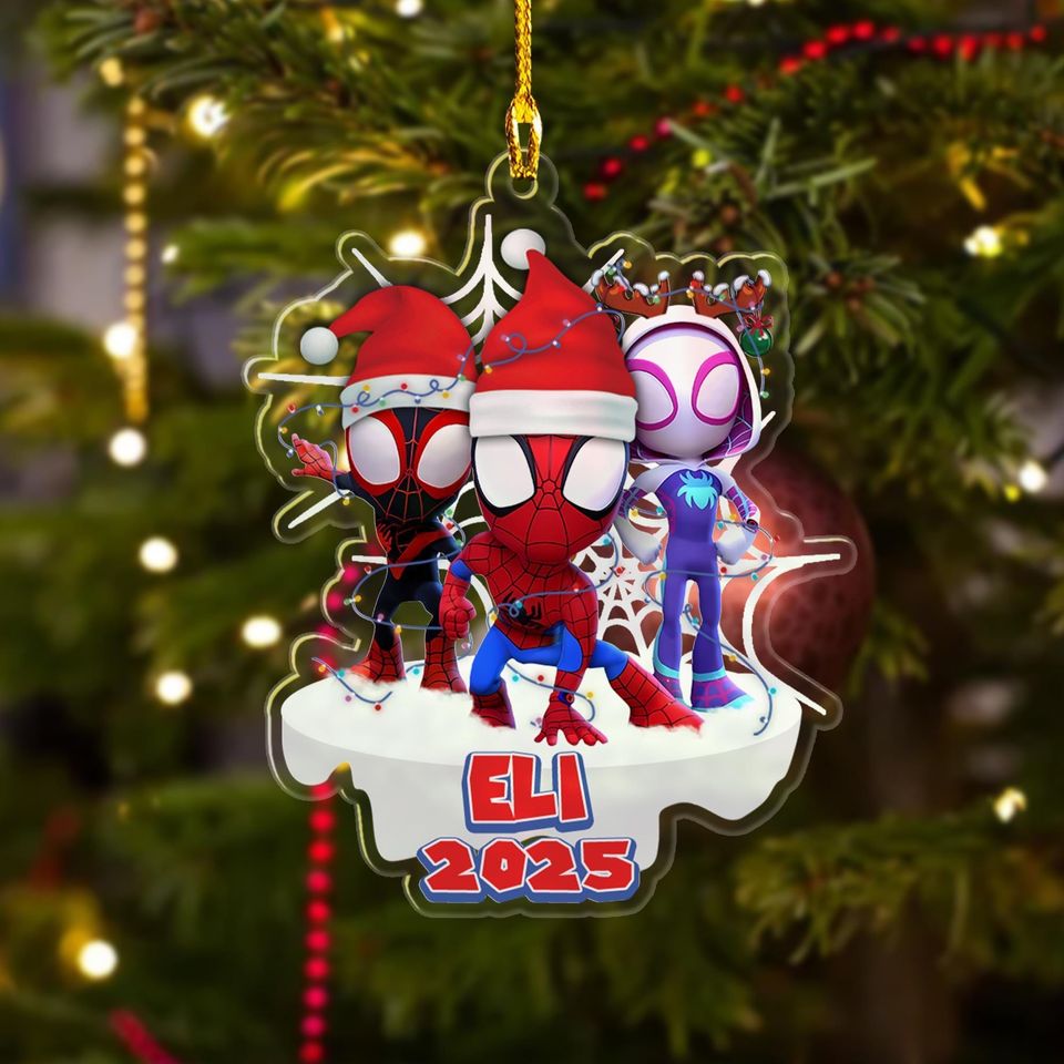 Personalized Spidey And His Amazing Friends Christmas Lights Ornament