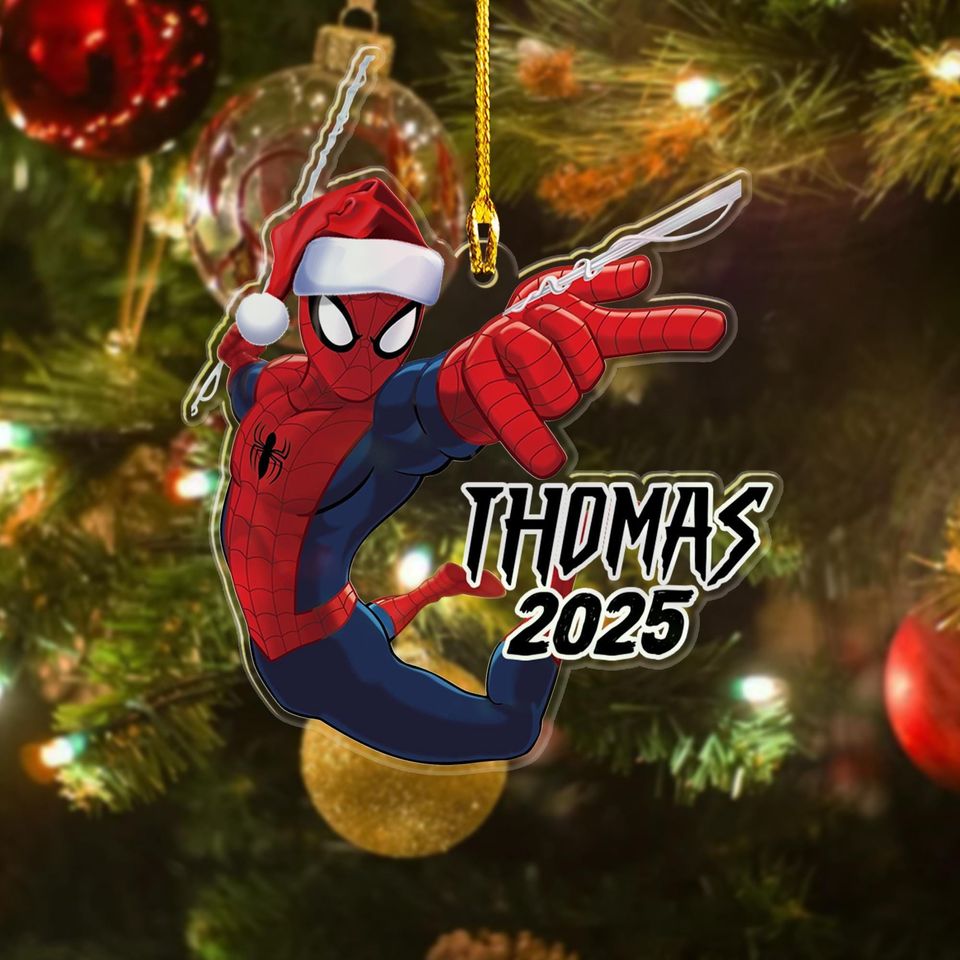 Personalized Spider-Man Christmas Ornament, Spider Christmas Tree Decor