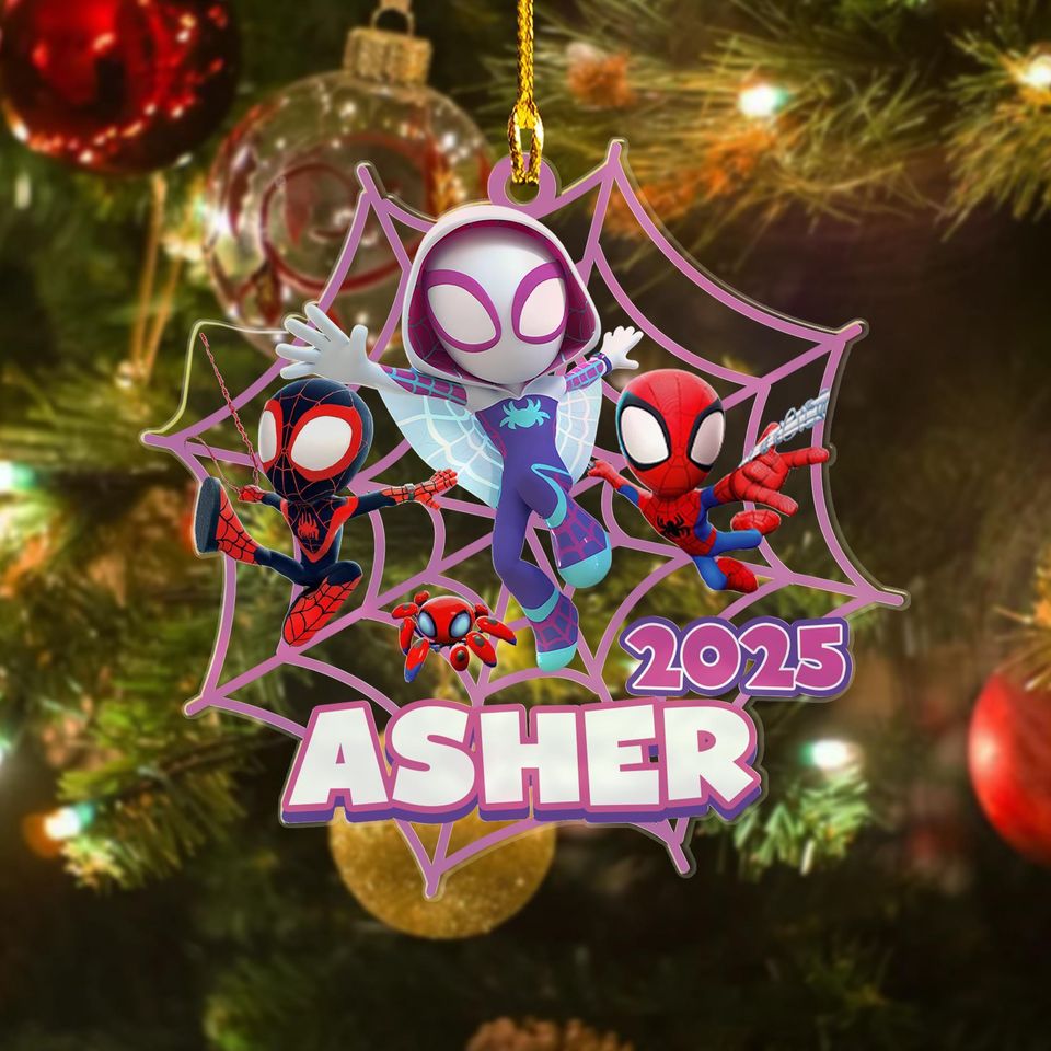 Personalized Spider Character Christmas Ornament, Superhero Spider Team Customized 2025