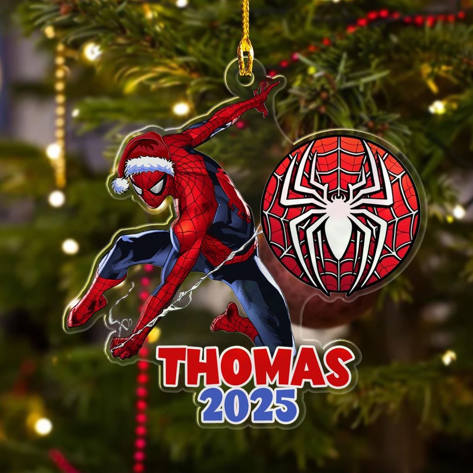 Personalized Spider-Man Christmas Ornament, Spider Hero Customized 2025 Christmas