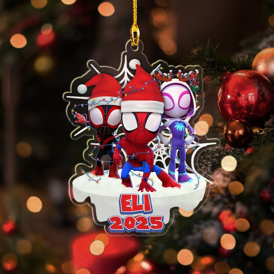 Personalized Spidey And His Amazing Friends Christmas Lights Ornament