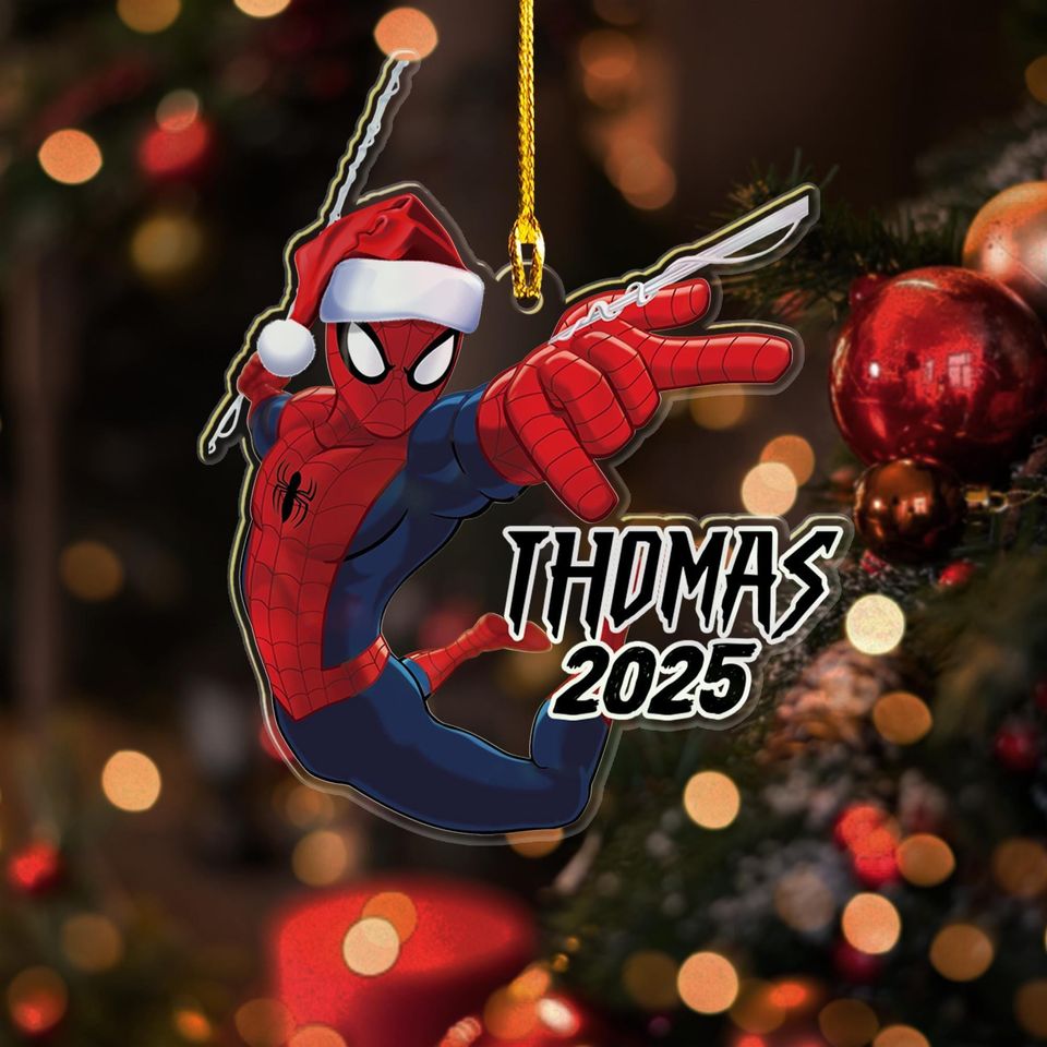 Personalized Spider-Man Christmas Ornament, Spider Christmas Tree Decor