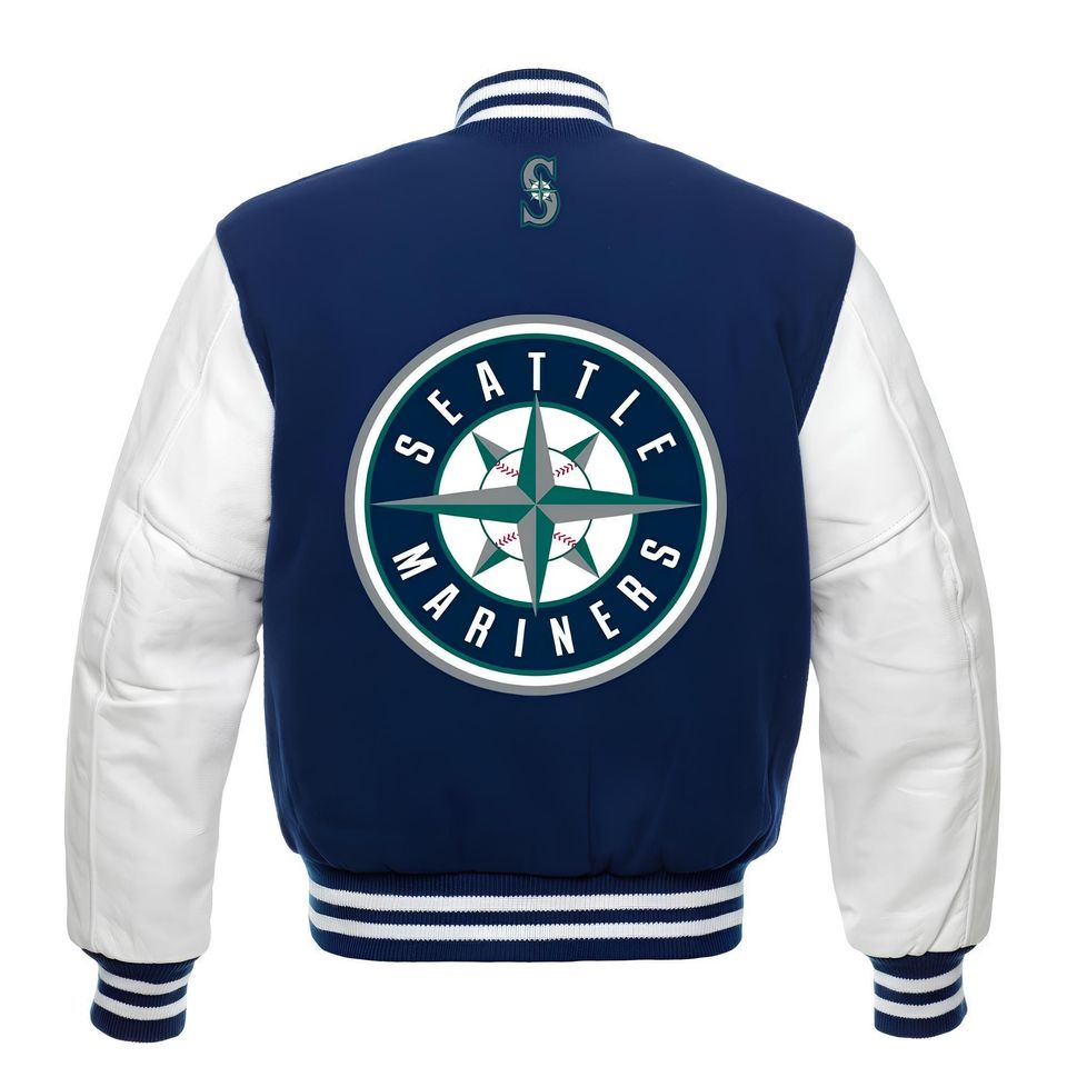 Seattle Mariners Royal Blue Body White Sleeves Jacket Team Varsity Jackets