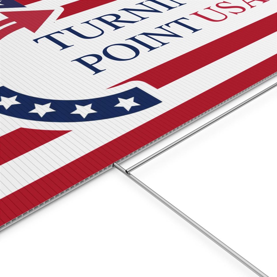 Charlie Kirk American Yard Sign, Turning Point USA Lawn Sign, RIP Charlie Kirk Flag, Pray for Charlie Kirk Flag, Republican Decor Banner