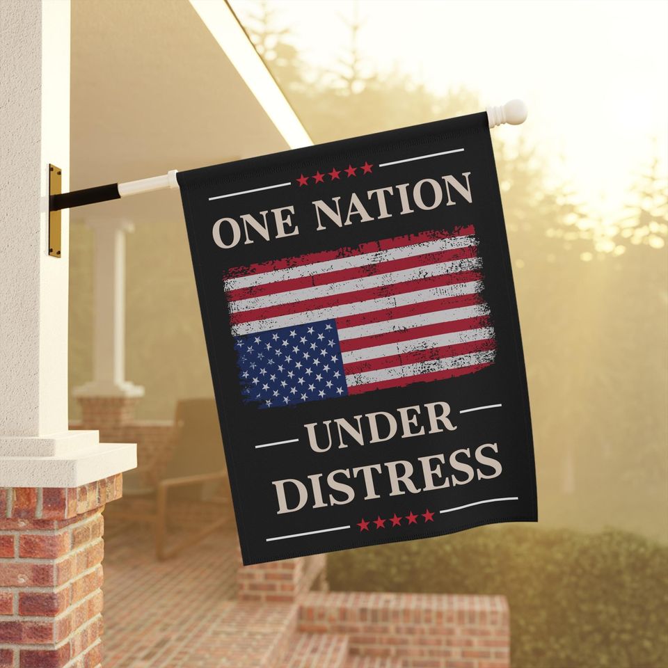 One Nation Under Distress Garden Flag