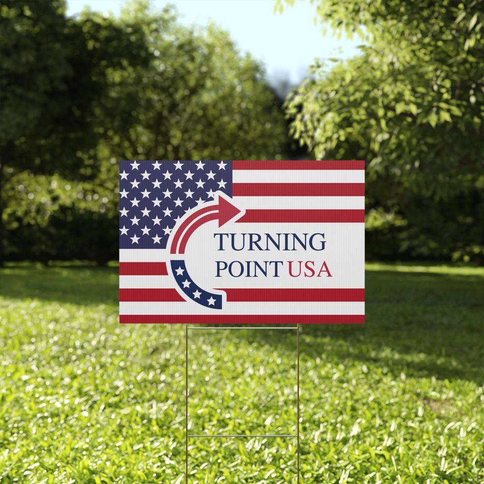 Charlie Kirk American Yard Sign, Turning Point USA Lawn Sign, RIP Charlie Kirk Flag, Pray for Charlie Kirk Flag, Republican Decor Banner