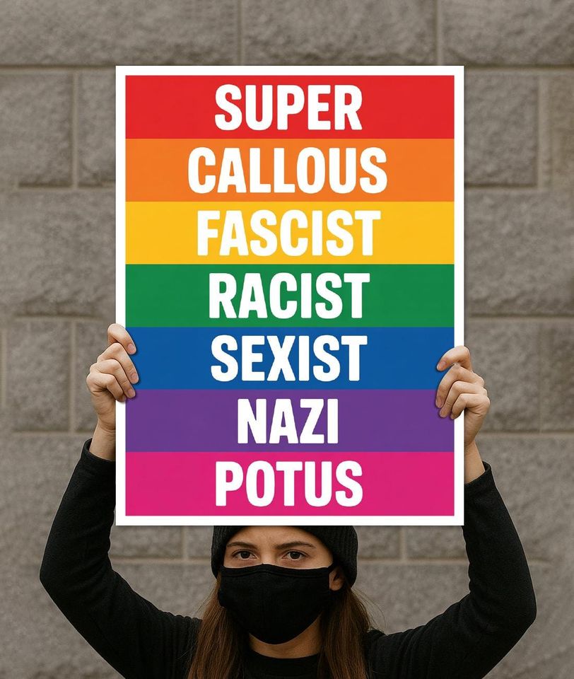 Super Callous Fascist Racist Protest Sign: Anti-Trump No Kings Art