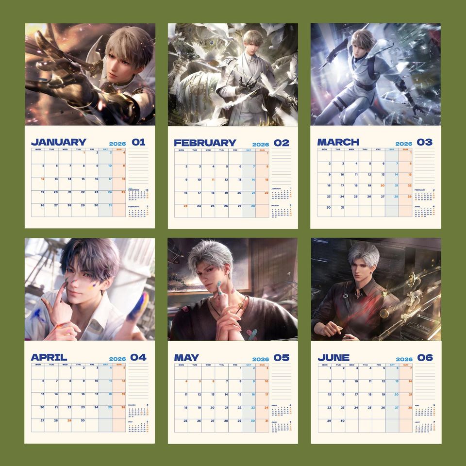 Love and Deepspace 2026 Calendar, 2026 Game Monthly Planner