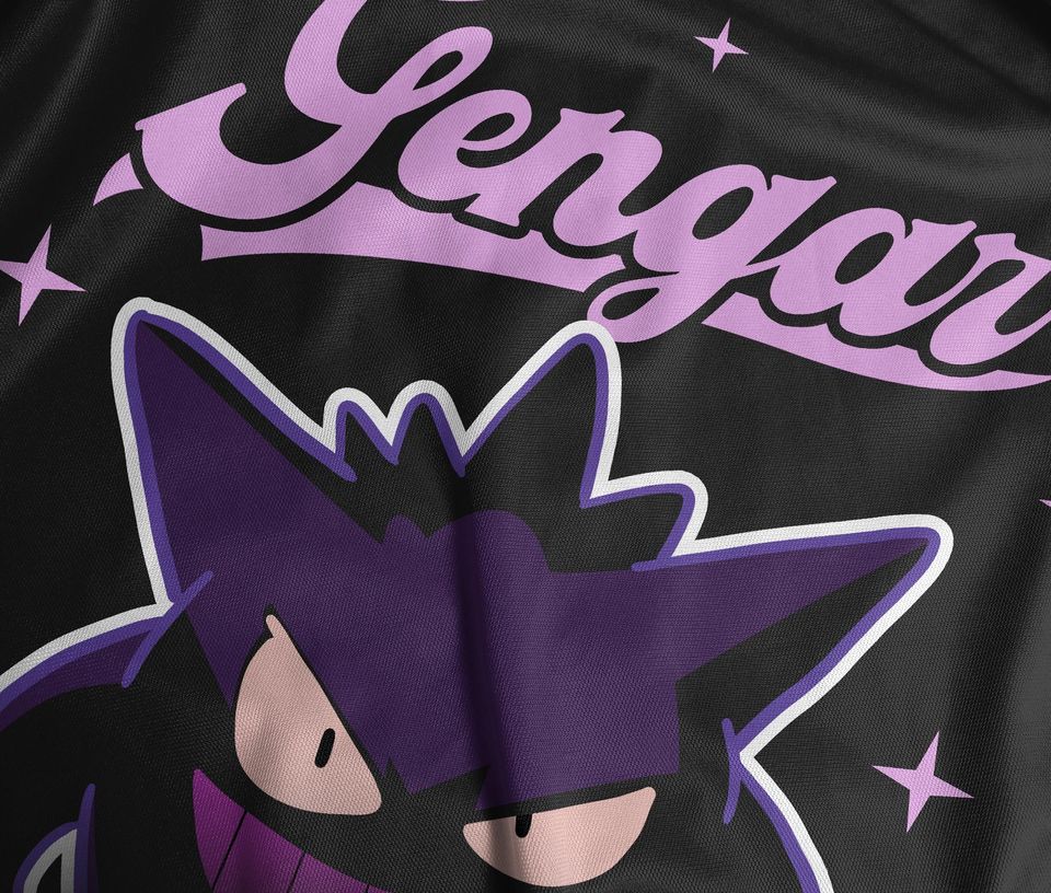Gengar Baseball Jersey Cute Unisex Button-Up Anime Funny Gift