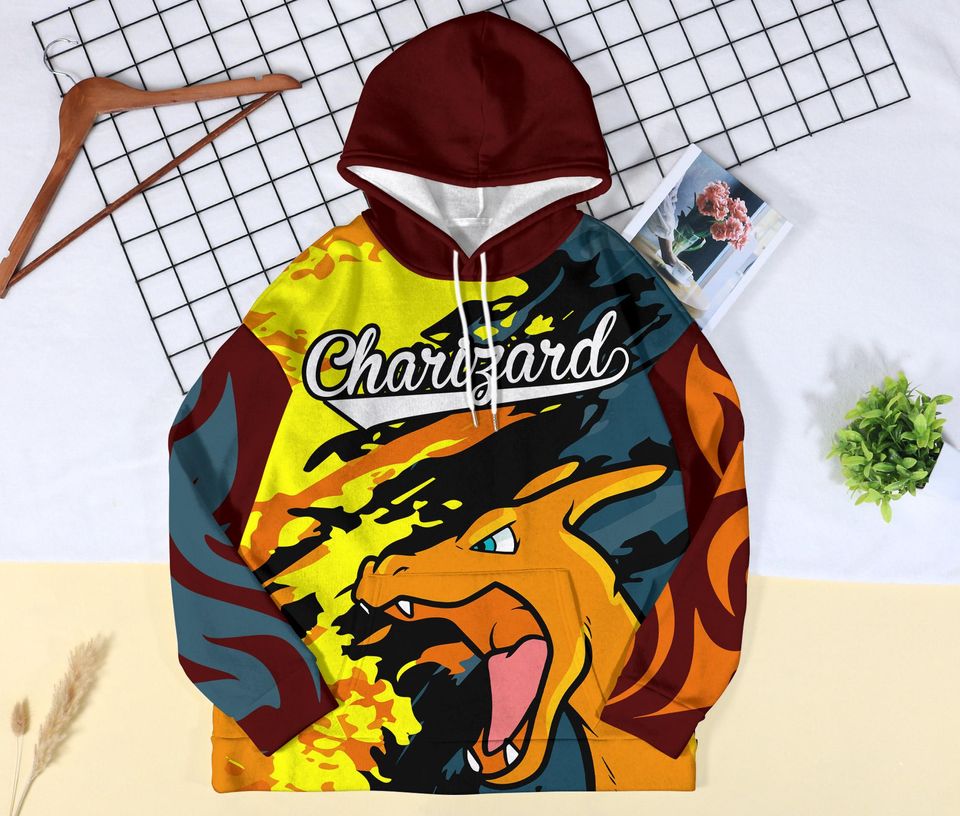 Charizard 3D Graphic Hoodie Unisex Fire Dragon