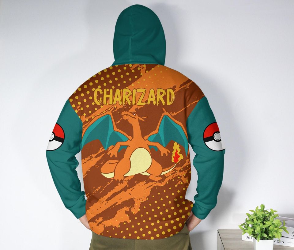 Vintage Charizard 3D Graphic Hoodie Unisex Pullover