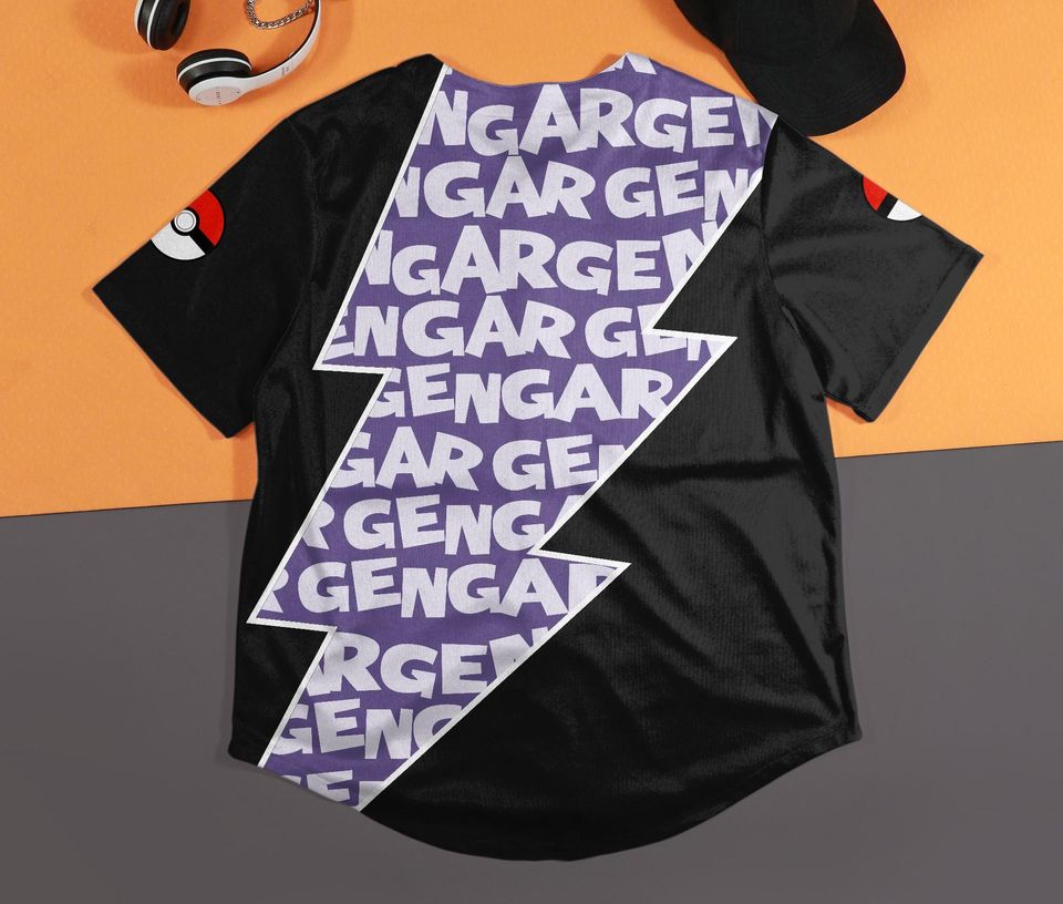 Gengar Baseball Jersey Adult Unisex Button-Up Cute Gengar Gift