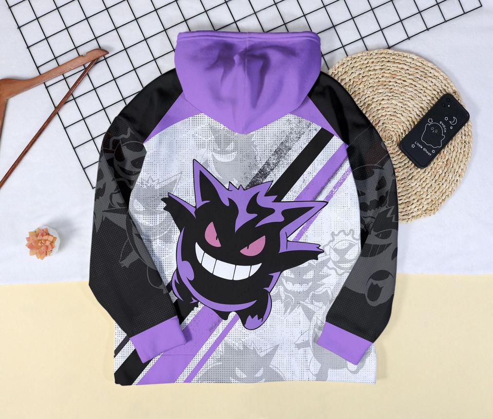 Gengar 3D Print Hoodie Unisex Kawaii Pullover
