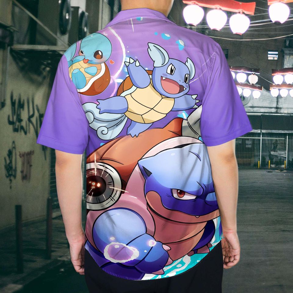 Blastoise Hawaiian Shirt, Squirtle Shirts, Funny Beach Outfit