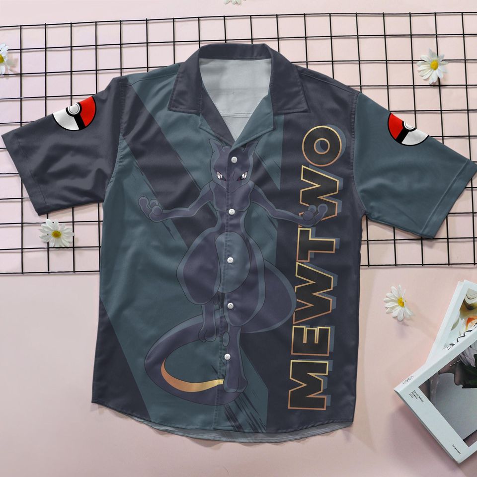 Mewtwo Hawaiian Shirt - Summer Button Up and Shorts Set