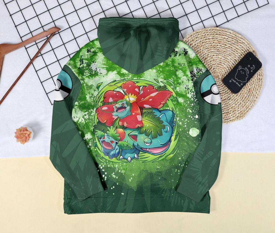 Bulbasaur Venusaur 3D Hoodie, Cute Grass-Type hoodie
