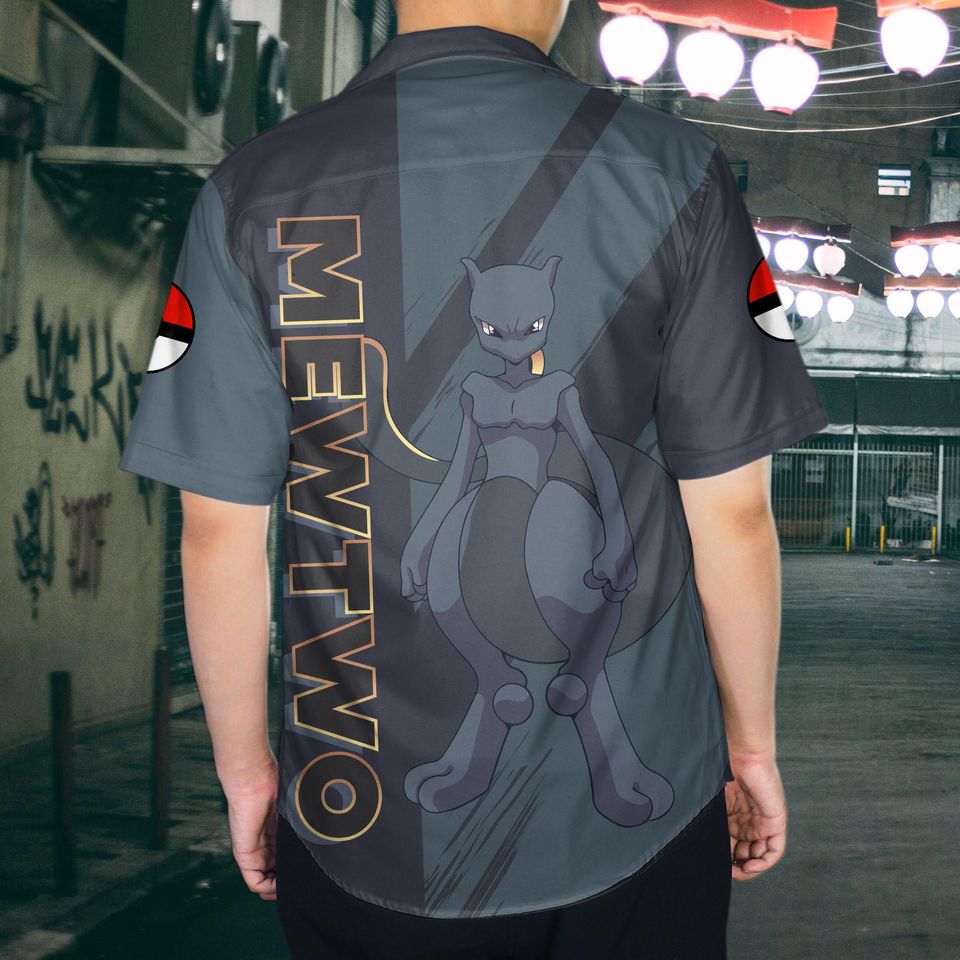 Mewtwo Hawaiian Shirt - Summer Button Up and Shorts Set