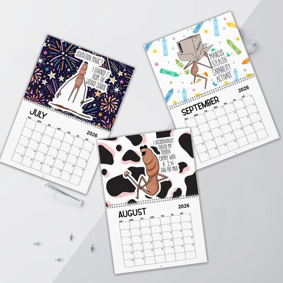 Marcus the Worm 2026 Wall Calendar,Humor Calendar for Friends, Funny VRChat Gamer Gift