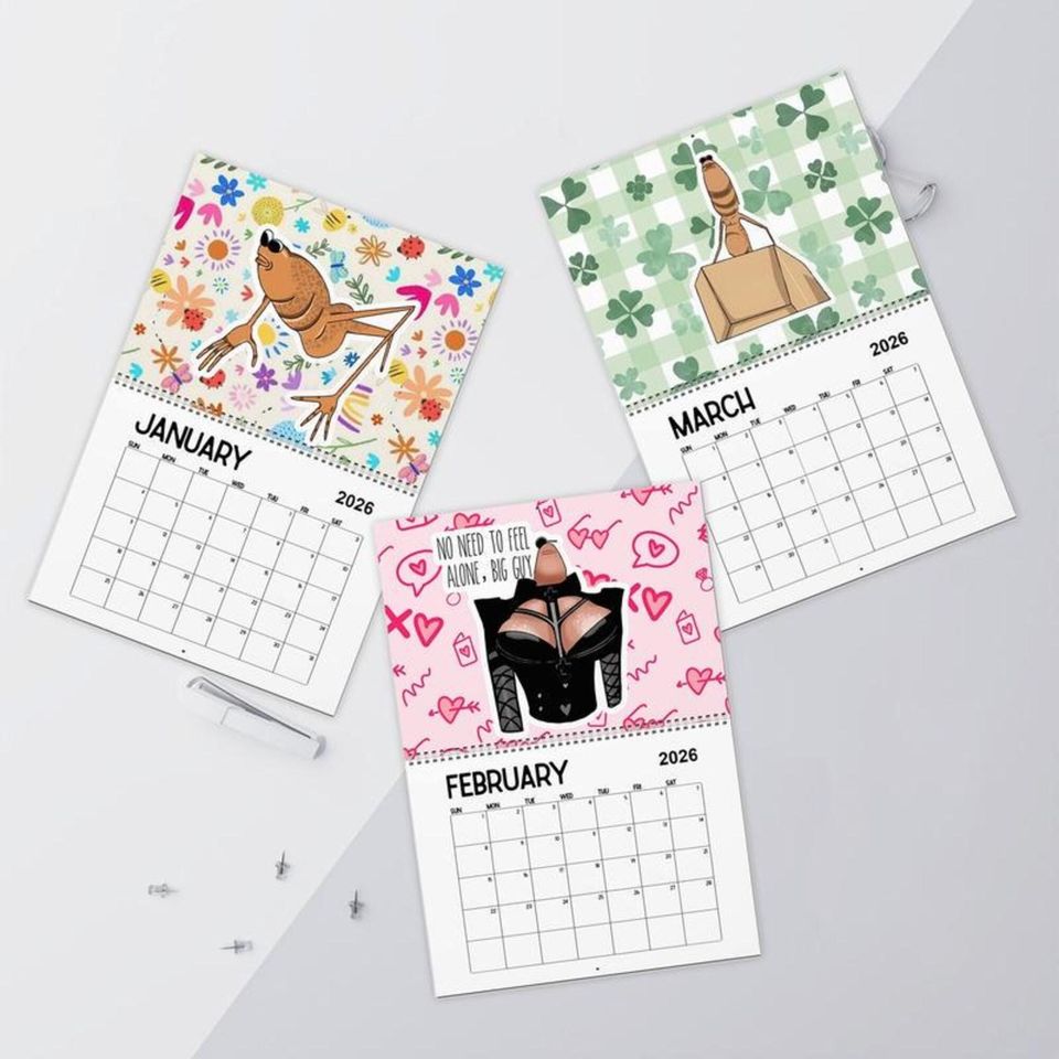 Marcus the Worm 2026 Wall Calendar,Humor Calendar for Friends, Funny VRChat Gamer Gift
