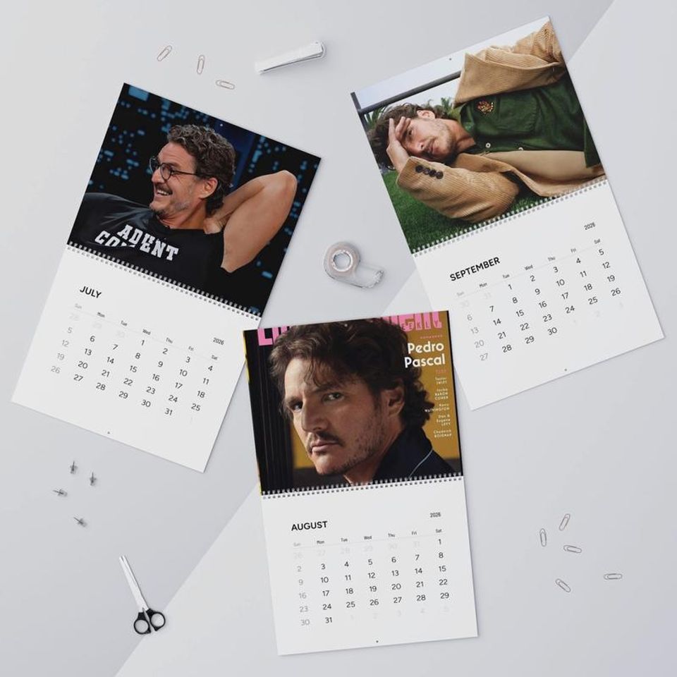 Pedro Pascal 2026 Calendar, Celebrity Crush Monthly Planner, Funny Wall Calendar Gift for Fans, Pop Culture Home Decor, Holiday Gift Idea