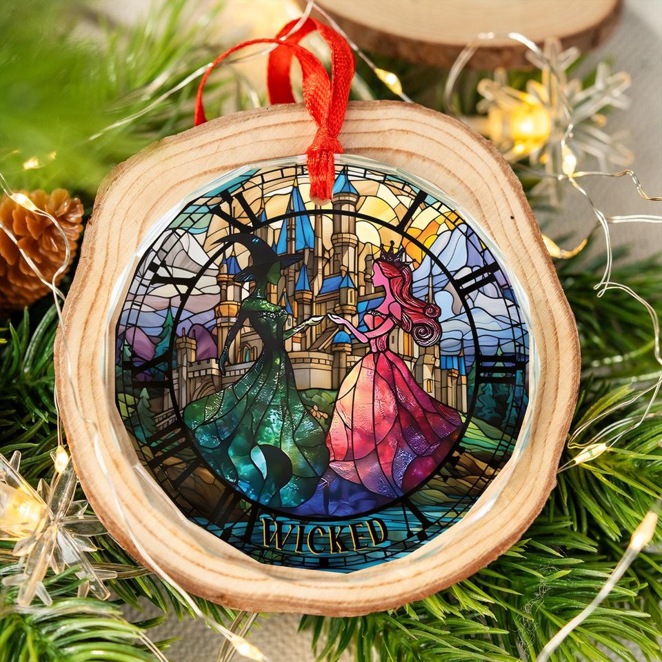 Wicked Musical Glass Ornament, Elphaba & Glinda, Witches of Oz