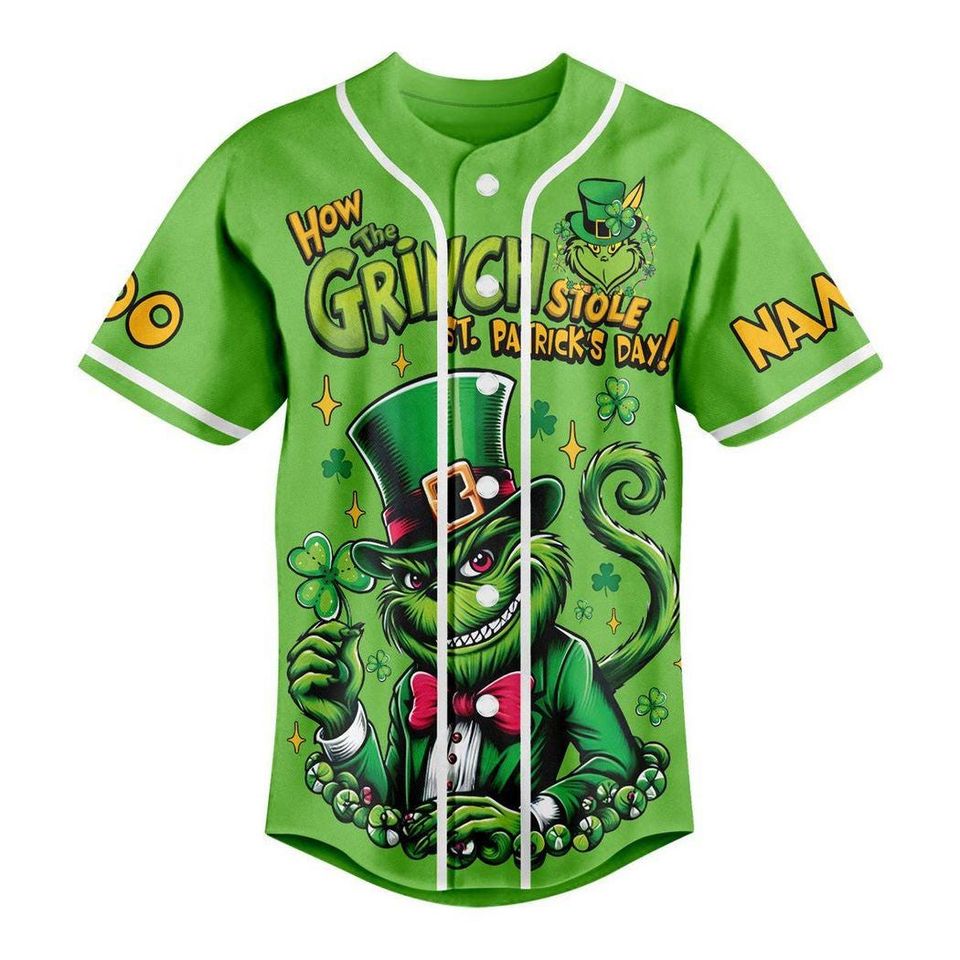 How The funny character Stole St. Patricks Day I Pinch Back Custom Baseball Jersey, Gift For Friend