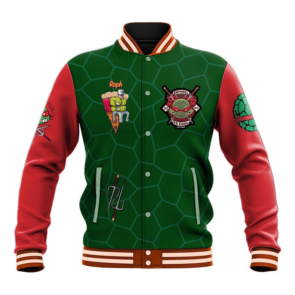 Raphael Raph Teenage Mutant Ninja Turtles Baseball Jacket Full Sizes, Gift For Him, Gift For Friend