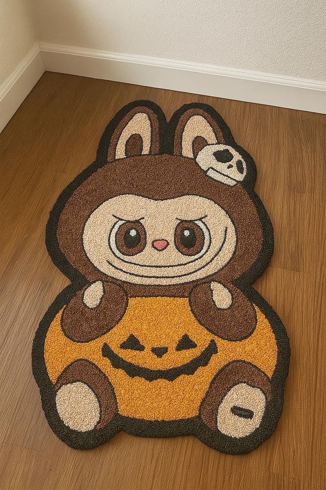 Labubu Ghost Tufted Rug, 3D Rugs, Funny Room Decor, Unique Home Decor, Halloween Cute Carpet