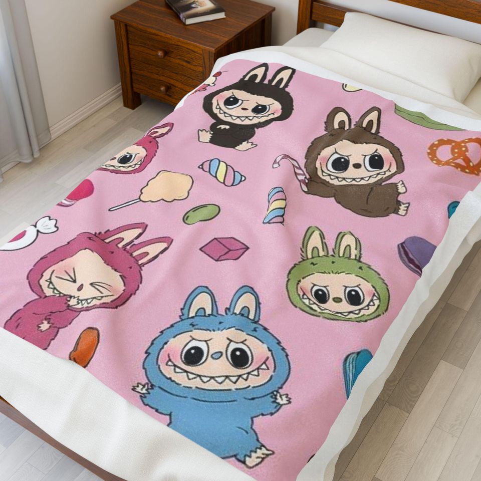 Labubu PFleece Blanket, Kid Blanket, Back To School Gift