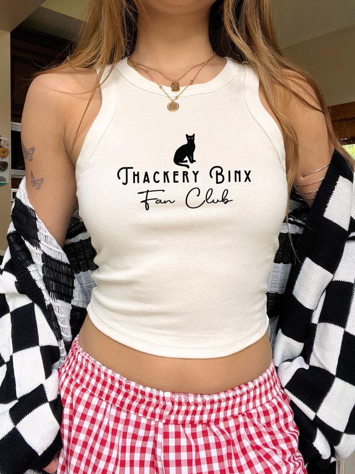 Thackery Binx Fan Club Racerback Tank Top: Halloween Black Cat Tee