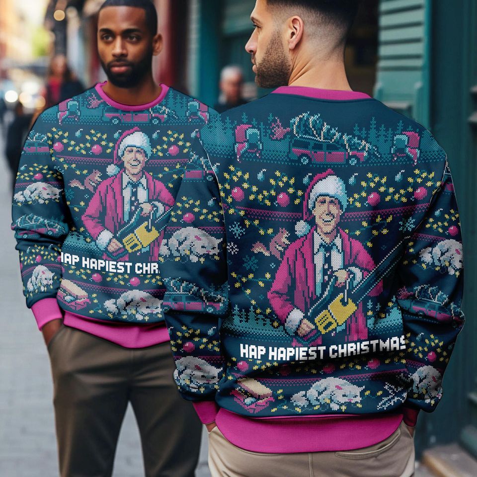Hap, Hap, Happiest Christmas Ugly Sweater, Griswold Christmas Party 2025 Sweater