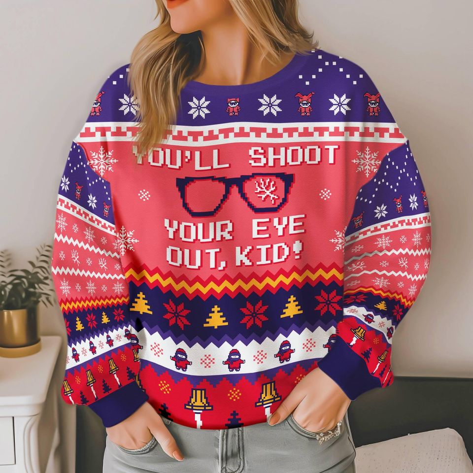 Youll Shoot Your Eye Out! Snowflake Pattern Ugly Christmas Sweater